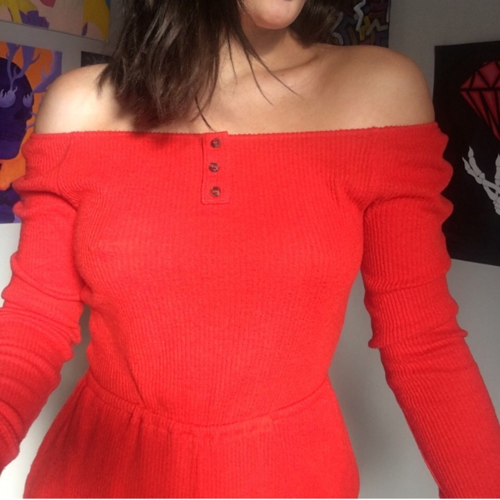 Red orange romper from urban outfitters size M